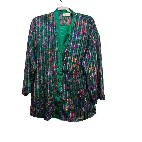 Vintage Victoria's Secret Green gold label Shirt & Bottom 2pec Set Size L - Picture 1 of 7